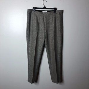 Talbots Women Silver Gray RSVP Holiday Sparkle Wool Lined Pant Size 14